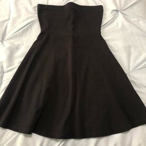 Black strapless dress